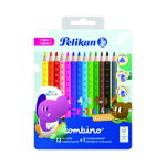 Creioane Color Combino, Set 12 Culori + 1 Creion Grafit Invata Sa Scrii, Cutie De Metal Pelikan, Pelikan