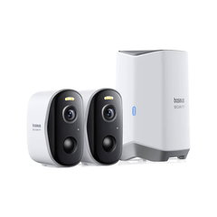 Camere supraveghere wireless cu HomeStation si baterie Baseus S0TY002131, 2x camere, WLAN, 2K, Iluminare duala, audio, PIR, IP67