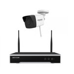 Kit supraveghere wireless o camera WIFI Hiwatch Hikvision, 2MP, IR 30m, NVR 4 canale, Hikvision