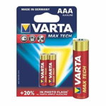 Set 4 baterii alcaline AAA, 1,5 V, Varta Max Tech, Varta