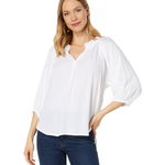 Imbracaminte Femei Dylan by True Grit Luxe Woven Challis Lauren Puff Sleeve White, Dylan by True Grit