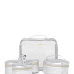 Accesorii Femei Aimee Kestenberg Hazel Transparent Cosmetic Travel Case Set - 4-Piece Set SILVER SNAKE NEOPREN