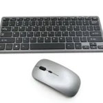 Kit mouse ergonomic si tastatura fara fir Wireless 2.4G reincarcabila negru cu argintiu, de birou pentru computer sau laptop OMC