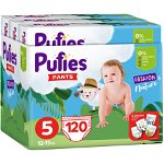 Scutece-chilotel Pufies Pants Fashion&Nature Junior, Marimea 5, 12-17 kg, 120 buc, Pufies