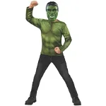 Kit costum Hulk Avengers Endgame, bluza si masca pentru copii 5-7 ani 120 - 130 cm, Marvel