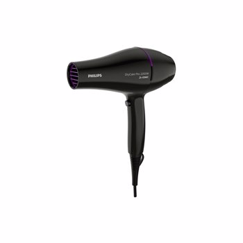 Uscator de par BHD274/00, 2200W, tehnologie Thermo Protect, motor CA, 6 setari de viteza/temperatura, ingrijire cu ioni, concentrator, difuzor de volum, Negru