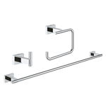 Set 3 accesorii baie Grohe Essentials Cube Guest 3-in-1 crom, Grohe