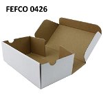 Cutie carton cu autoformare 430x230x200 alb, microondul E 360 g, FEFCO 0426, 