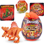 Figurina dinozaur in ou, Smashers, Mini Light Up Dino, Galben, 13 cm, Smashers