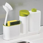 Set chiuveta bucatarie: suport burete + dispenser sapun lichid + recipient detergent de vase, Green Wings SRL
