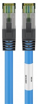 Cablu de retea CAT 8.1 S/FTP (PiMF) 0.5m Blue, Goobay G45658, Goobay