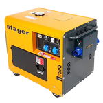 Generator insonorizat STAGER DG 5500S+ATS 4500005500ATS, diesel, monofazat, 4.2 kW, 3000 rpm, include automatizare, STAGER