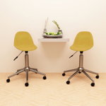 Set scaune de bucatarie pivotante vidaXL, 2 buc., galben mustar, textil, 43 x 45 x (72,5-94,5) cm, 9.2 kg