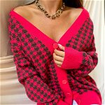 Pulover/Cardigan dama roz cu nasturi, Magazin Online Zaire.ro: Haine dama, casual, office sau elegante