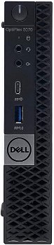 Calculator Dell OptiPlex 5070 MFF (Procesor Intel® Core™ i7-9700T (12M Cache, up to 4.30 GHz), Coffee Lake, 8GB, 256GB SSD, Intel® UHD Graphics 630, Win10 Pro, Negru)