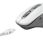 Mouse wireless Trust Ozaa, ergonomic, dual scroll, reincarcabil, Alb