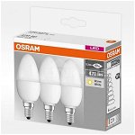 Set 3 becuri LED Osram B40 E14 5.7W 40W 470 lm mat lumina calda