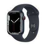 Smartwatch apple watch nike s7 gps, 45mm midnight aluminium case with anthracite/black nike sport band "mknc3wb/a" (include tv 0.5lei)