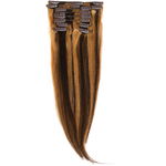 Clip-On Par Natural MegaVolum 50cm 240gr Saten Ciocolatiu Suvitat/Blond Miere #4/27, MegaVolum