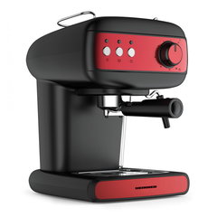 Cooking by Heinner Red Boquette Hem-1100bkrd Manual Espresso Machine, 850w, 15 Bar, 1.2l Water Tank, Black/red