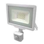 Proiector LED 30W cu senzor, 2400lm, IP65, lumina rece 6000K, alb, Optonica, Optonica