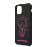 Husa Cover Karl Lagerfeld Silicone Pink Out pentru iPhone 11 Pro Max Negru, Karl Lagerfeld
