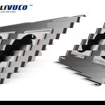 Priza dubla Livolo vl-c7c2eu-17 cu rama din sticla Roz