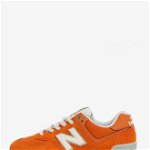 Pantofi sport oranj din piele intoarsa cu insertii din plasa pentru barbati - New Balance ML574, New Balance