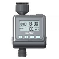 Temporizator apa pentru gradina, RainPoint, 1 orificiu evacuare cu afisaj digital, sistem de irigare automat cu 3 configuratii, senzor de ploaie, gri