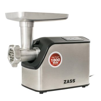 Masina de tocat Zass ZMG 07, 1800W, Cutit Otel Inoxidabil, Acesoriu de rosii inclus, Silver