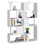 Homcom Mobilier cu Rafturi Librarie 5 Niveluri in Lemn, Alb, 120x28.6x160cm, HOMCOM