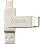 Memorie USB HAMA Rotate Pro 182491, 128GB, Type C - USB 3.1, argintiu