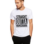 Tricou alb barbati - Straight Outta Hunedoara, L