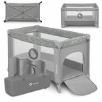 Lionelo - Patut pliant cu un nivel Stefi, Cu intrare laterala cu fermoar, 2 roti, 120x60 cm, Conform cu standardul european de securitate EN 716, Grey