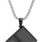 Bijuterii Femei HMY Jewelry Stainless Steel Our Father Prayer Book Pendant Necklace Black