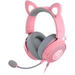 Casti Gaming Razer Kraken Kitty V2 Pro Quartz, Microfon, Cu fir (Roz), Razer