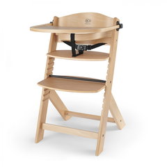Scaun de masa Kinderkraft Enock, pliabil din lemn, multifunctional, 6 luni-10 ani, Maro