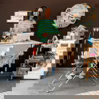 Uscator de rufe electric, pliabil, Dryak, InnovaGoods, 8 Bare, 120 W, 94 x 95 x 50 cm, 12 kg haine, aluminiu, gri, InnovaGoods