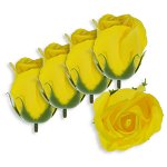 Trandafir din sapun galben soare 5cm cu tija din plastic 5 set, Galeria Creativ