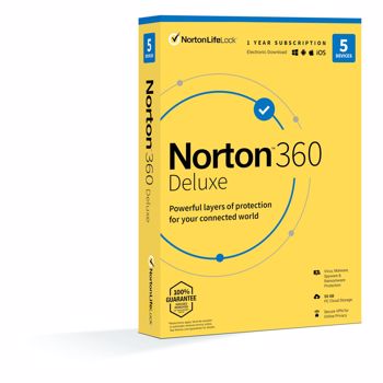 Antivirus Norton 360 Deluxe Backup 50GB 1 Utilizator 5 Dispozitive 1 An Retail Box