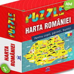 Harta Romaniei. Puzzle 104 piese, LIBHUMANITAS