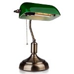 Lampa birou V-Tac Vintage, E27, 60W, 36 cm, Metal/Sticla, Verde, V-TAC