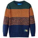 Pulover pentru copii tricotat, multicolor, 116, vidaXL