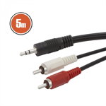 Cablu RCA / JACKfisa 2 x RCA-fisa 3,5 st JACK5,0 m, 