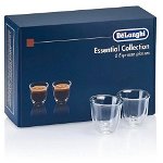Set 6 Pahare Espresso  Essential Collection 6X60Ml Sticla Termorezistenta Transparente Perete Dublu, Delonghi