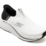 Pantofi sport SKECHERS alb-negru, MAX CUSHIONING ELITE 2.0, din material textil, Skechers