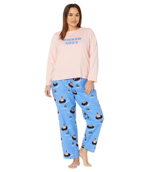 Imbracaminte Femei LLBEAN Plus Size Camp Pajama Set Blush, L.L.BEAN