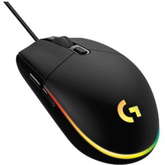 Mouse de gaming Logitech G102 cu fir 8000 DPI Efect curcubeu - Negru