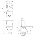 Set Vas Wc Compact President P 020: Rezervor,Wc 3/6L,Capac Wc Polipropilena K08-029-Ex1