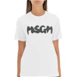 MSGM Logo Print T-Shirt BIANCO